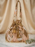 Gold Sequin Silk Potli