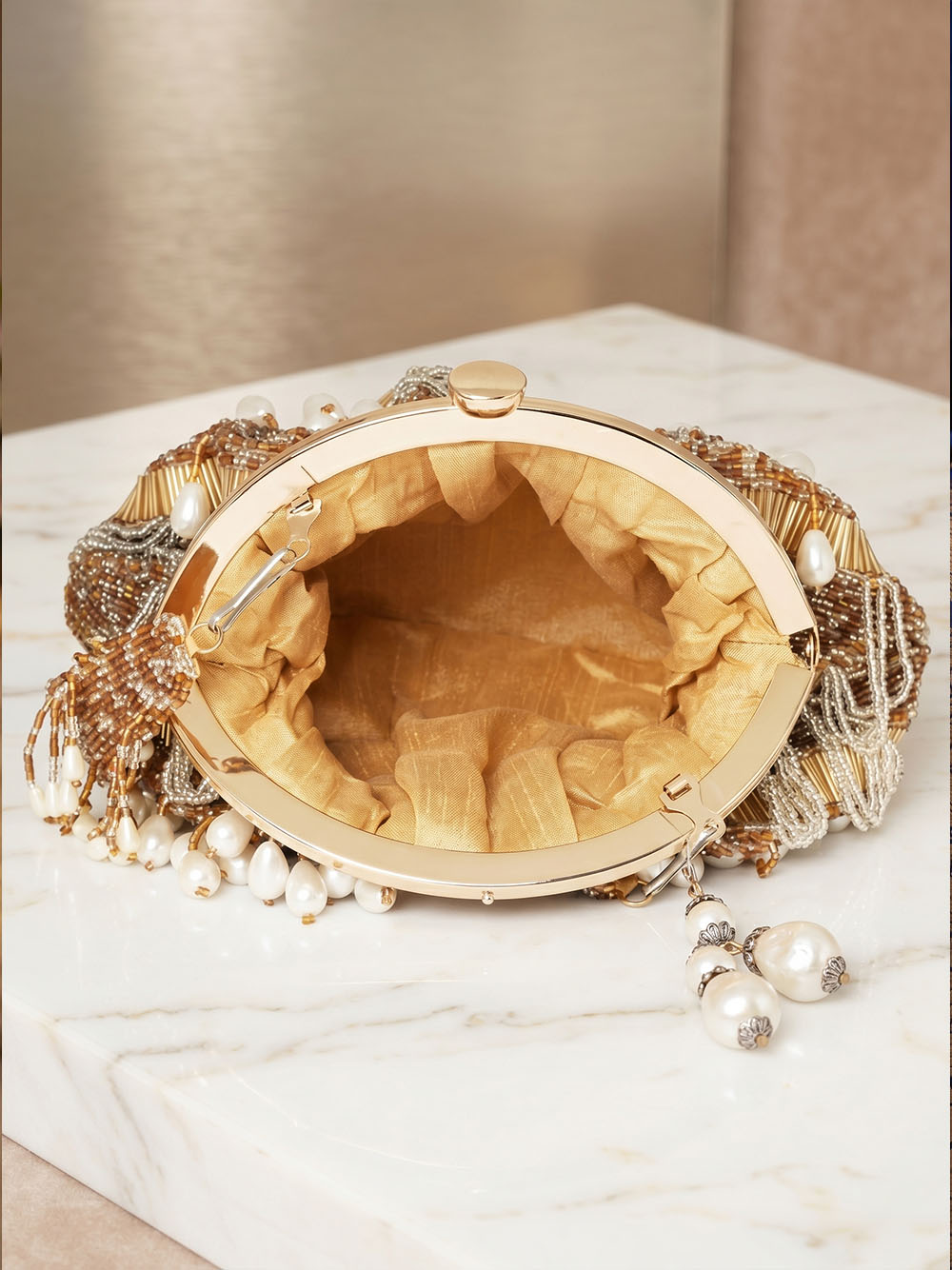 Women's Golden Potli Bag