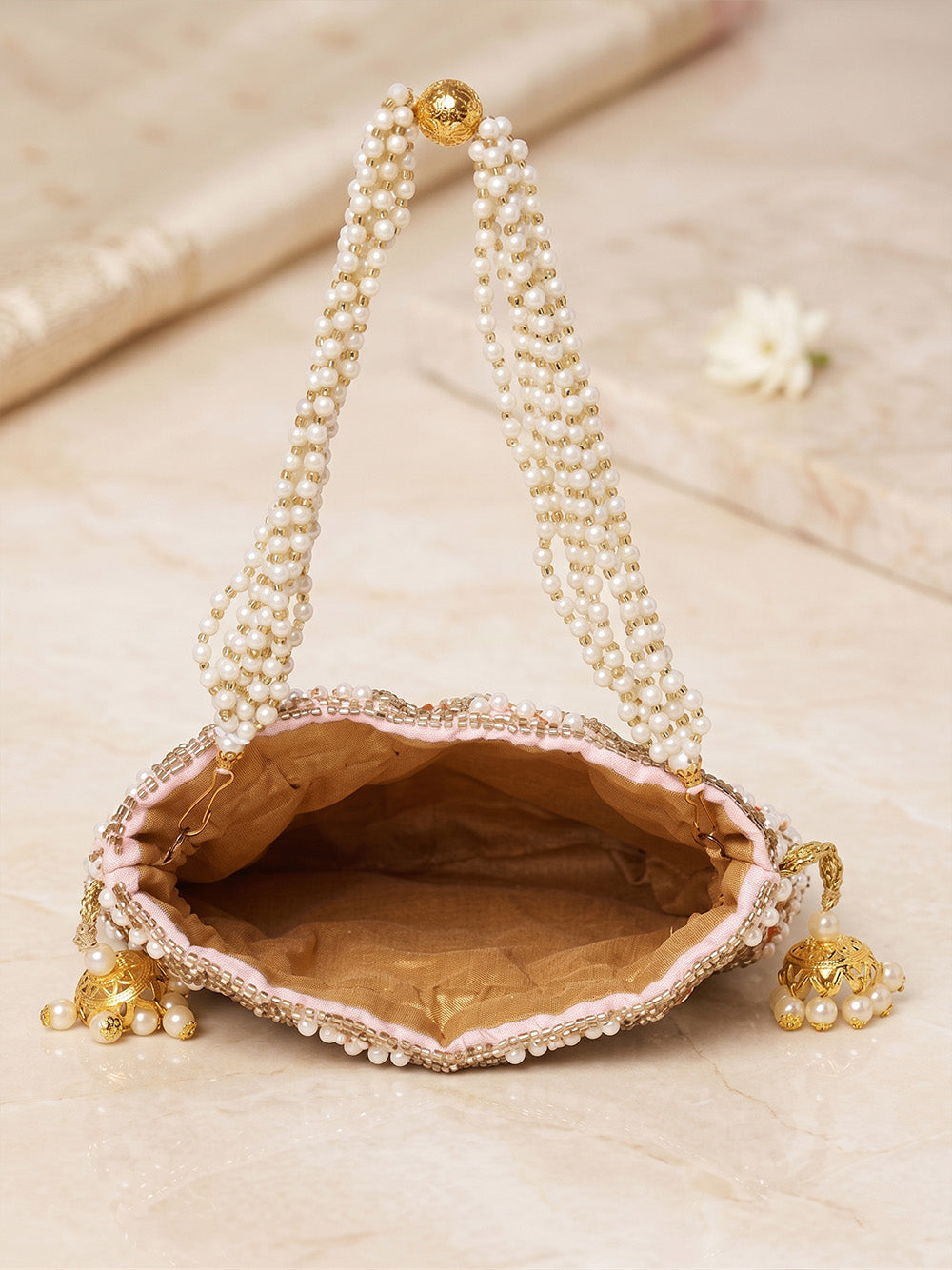 Handcrafted Women's Golden Potli