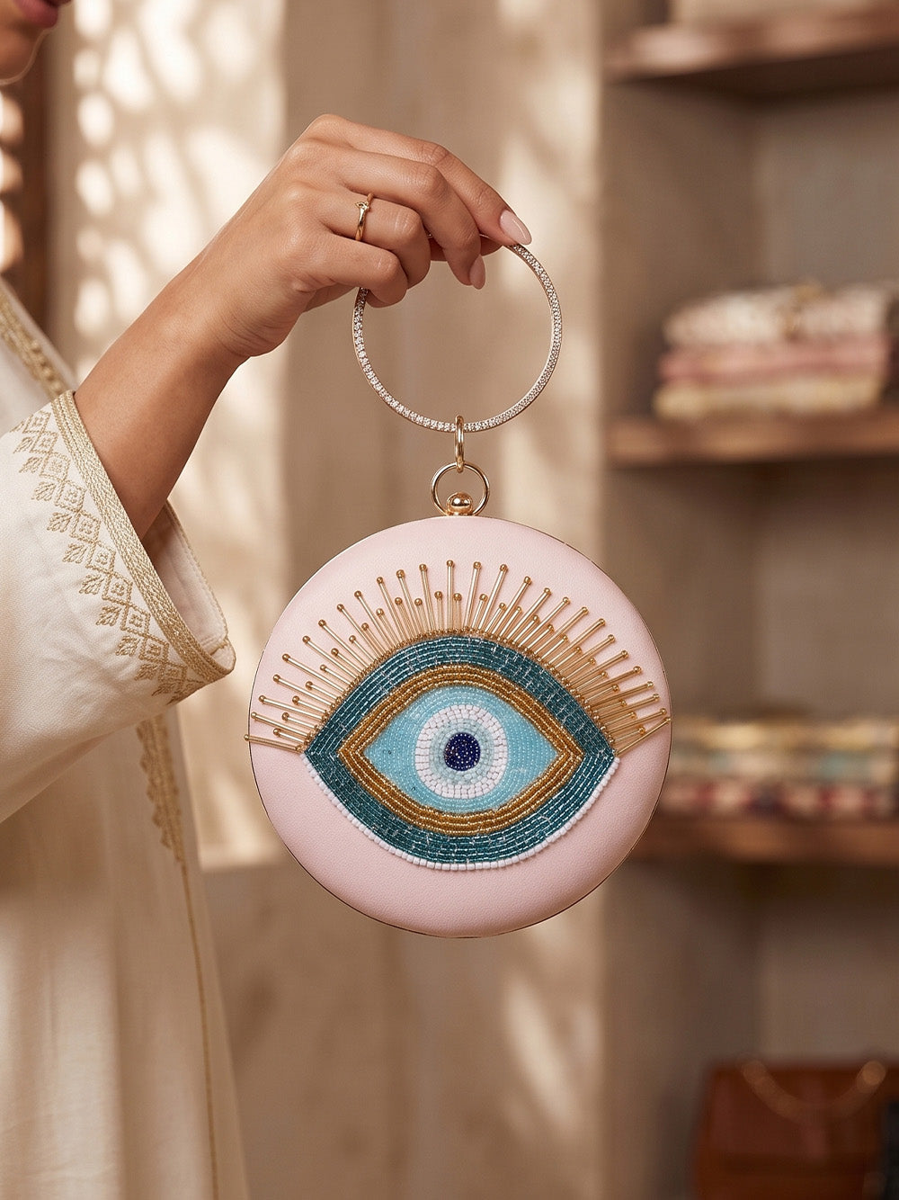Handcrafted Casual Pink Clutch