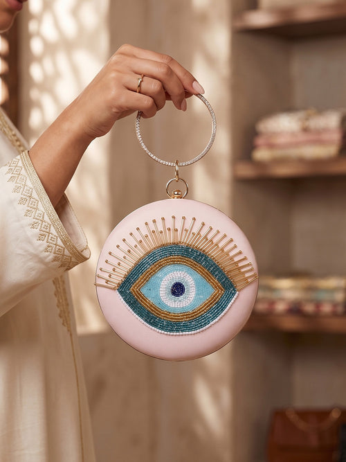 Handcrafted Casual Pink Clutch