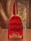 Women's Red Beaded Potli