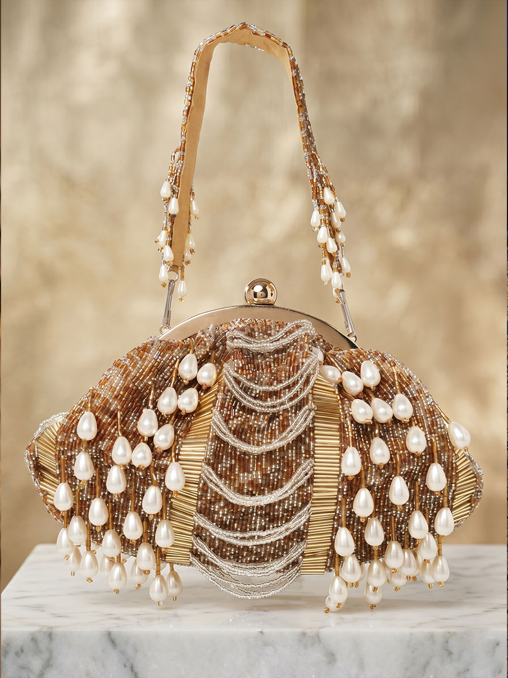 Women's Golden Potli Bag