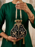Black & Gold Potli Bag