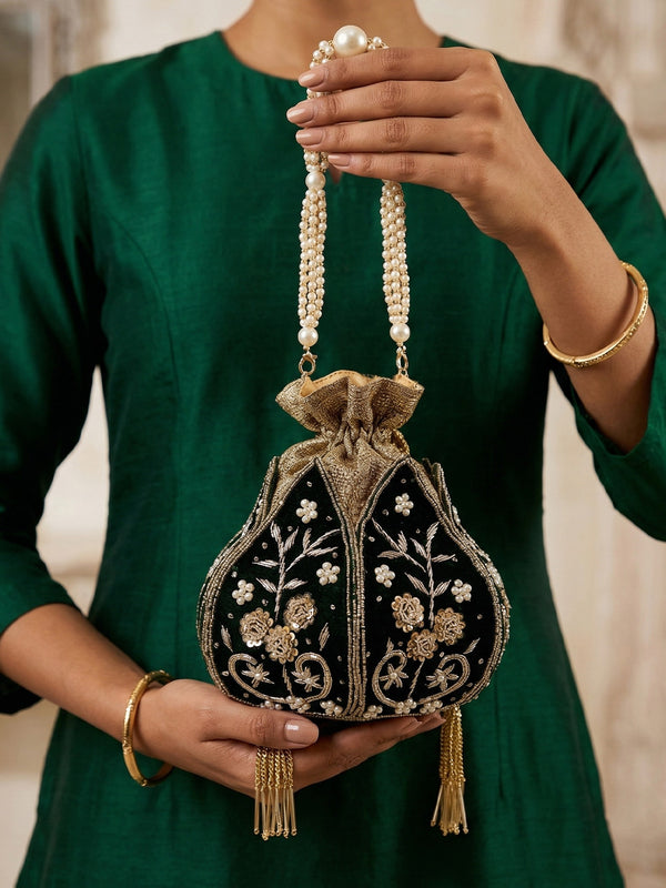 Black & Gold Potli Bag