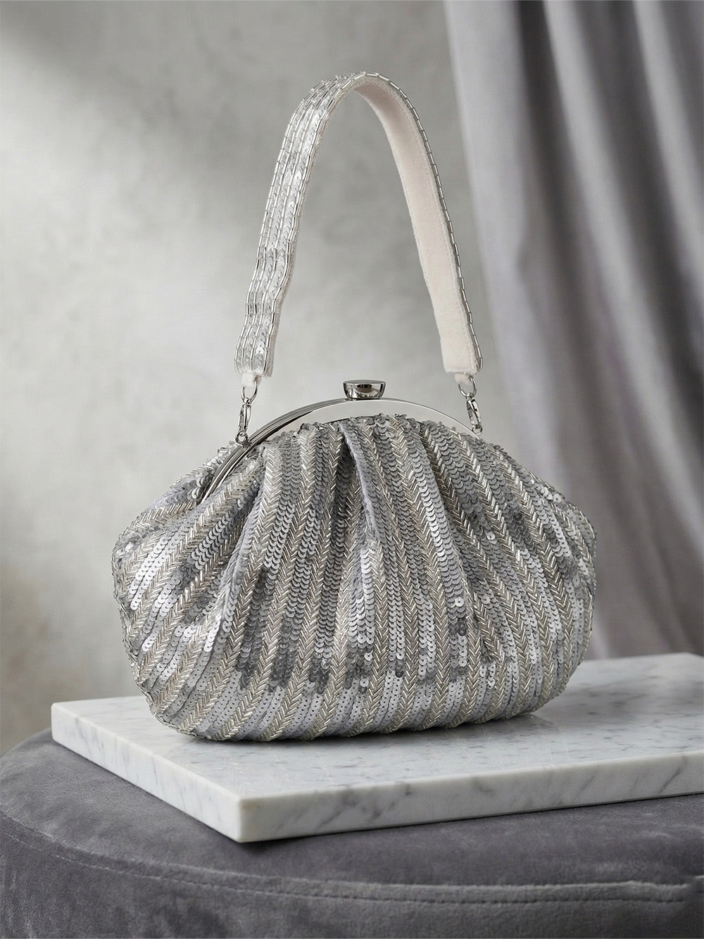 Silver Women Shoulder Bag