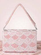 Pink Floral Crystal Clutch