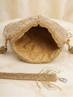 Women's Gold Velvet Potli