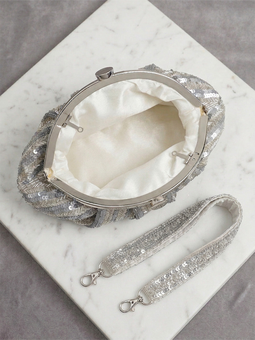 Silver Women Shoulder Bag