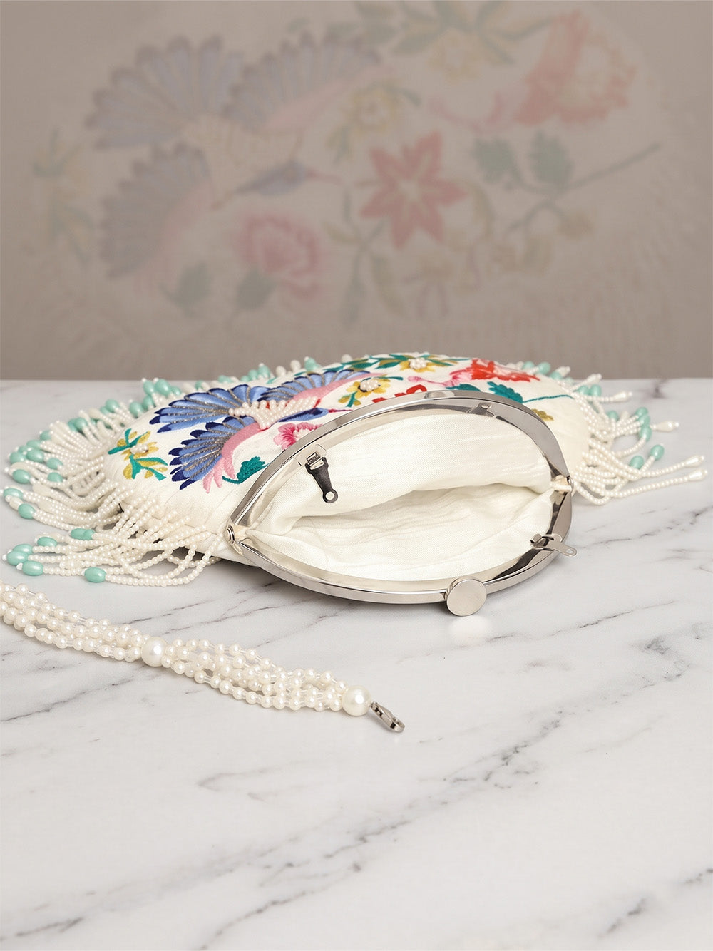 Women's White Potli Bag