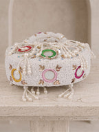 Gold Rose Velvet Clutch Bag