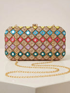 Multicolor Silk Sequin Clutch Bag