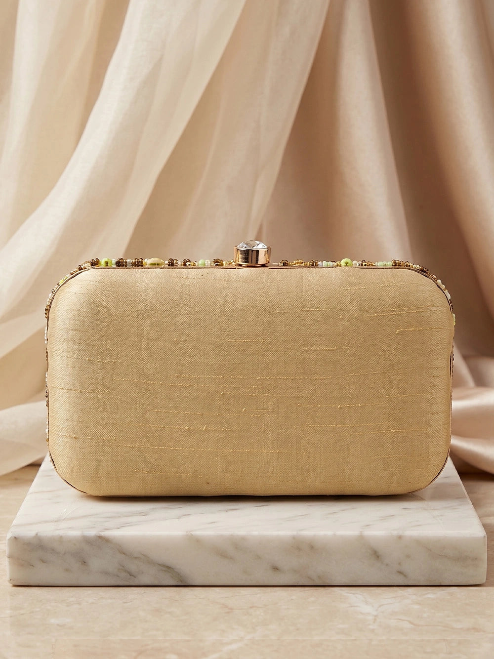 Multicolor Silk Sequin Clutch Bag