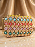 Multicolor Silk Sequin Clutch Bag