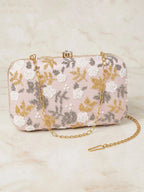 Pink Velvet Sequin Clutch Bag